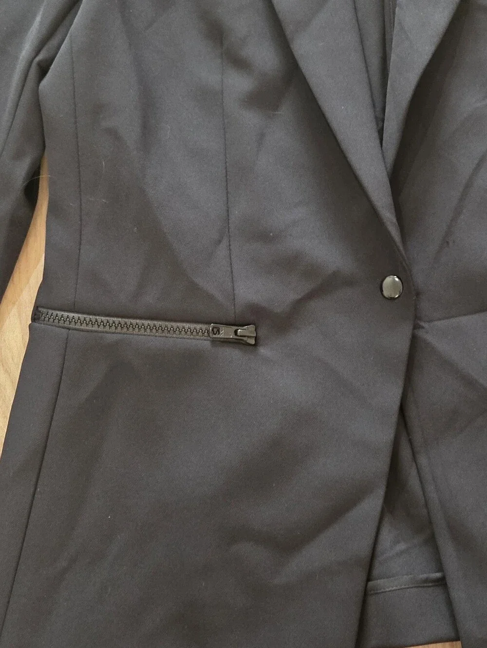 Veronica Beard Scuba Dickey Blk Zip Pocket Blazer 12 Capsule Norm Minimal Preppy - Picture 5 of 11